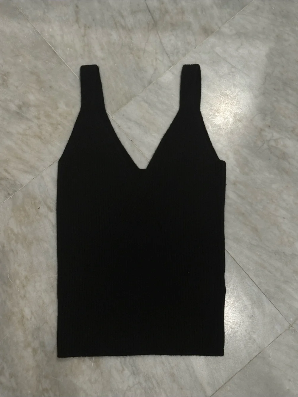 J. Crew Black Ribbed V-Neck Camisole
